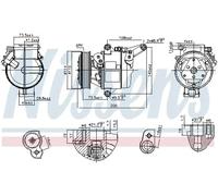 Air conditioning compressor R 1234yf PAG 46 890948 NISSENS for MAZDA 2 Hatchback