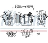 Air conditioning compressor R 1234yf PAG 46 YF 890593 NISSENS for VOLVO S80 II