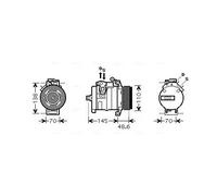 Air conditioning compressor R 134a BWAK334 AVA QUALITY COOLING for BMW