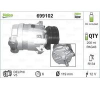 Valeo Air Conditioning Compressor 699102 R 134a PAG 46 for Opel Vectra B