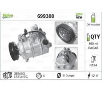 Air conditioning compressor R 134a PAG 46 699380 VALEO for AUDI A4 B6 A8 D2