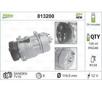 Air conditioning compressor R 134a PAG 46 813200 VALEO for SEAT FORD VW AUDI