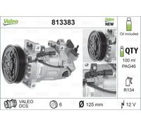Air conditioning compressor R 134a PAG 46 813383 VALEO for RENAULT CLIO IV
