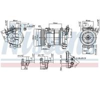 Air conditioning compressor R 134a PAG 46 890051 NISSENS for CITROËN PEUGEOT DS