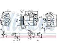 Air conditioning compressor R 134a PAG 46 890199 NISSENS for MERCEDES-BENZ