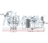 Air conditioning compressor R 134a PAG 46 89038 NISSENS for OPEL ASTRA H Estate