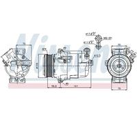 Air conditioning compressor R 134a PAG 46 89041 NISSENS for OPEL ASTRA H Estate