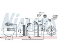 Air conditioning compressor R 134a PAG 46 89054 NISSENS for AUDI PORSCHE VW