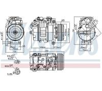 Air conditioning compressor R 134a PAG 46 890628 NISSENS for BMW 3 Touring 3 1 5