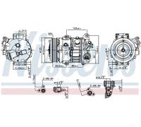 Air conditioning compressor R 134a PAG 46 890803 NISSENS for TOYOTA LEXUS
