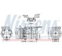 Air conditioning compressor R 134a PAG 46 89099 NISSENS for SUZUKI LIANA
