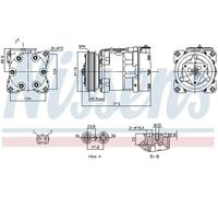 Air conditioning compressor R 134a PAG 46 891039 NISSENS for CITROËN PEUGEOT
