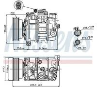 Air conditioning compressor R 134a PAG 46 89237 NISSENS for VW AUDI PORSCHE