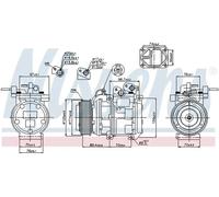 Air conditioning compressor R 134a PAG 46 89256 NISSENS for KIA SORENTO I