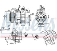 Air conditioning compressor R 134a PAG 46 89488 NISSENS for OPEL VECTRA B