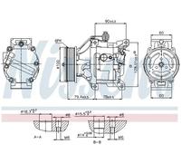 Air conditioning compressor R 134a PAG 46 89530 NISSENS for TOYOTA COROLLA