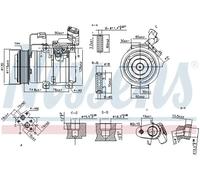 Air conditioning compressor R 134a PAG 46 89586 NISSENS for HONDA ACCORD VII