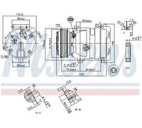 Air conditioning compressor R 134a PAG 46 89587 NISSENS for RENAULT LAGUNA II