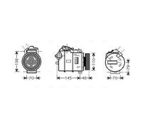 AVA Aircon Compressor BWAK317 for BMW 7 SERIES E65 (2002) 745D 4.4 etc