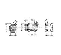 Air conditioning compressor R 134a PAG 46 RTAK401 AVA QUALITY COOLING for NISSAN