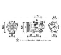 Air conditioning compressor R 134a PAG 46 TOAK581 AVA QUALITY COOLING for TOYOTA