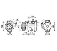 Air conditioning compressor R 134a PAG 46 TOAK611 AVA QUALITY COOLING for TOYOTA