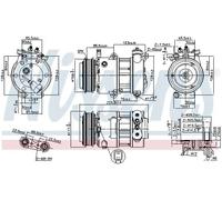 Air conditioning compressor R 134a PAG 46 YF 890664 NISSENS for FORD FOCUS III