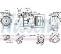 Air conditioning compressor R 134a PAG 46 YF 89116 NISSENS for BMW 7 5 5 Touring