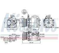 Air conditioning compressor R 134a PAG 56 89354 NISSENS for FORD TOURNEO CONNECT