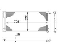 Air conditioning condense MAHLE AC 425 000S for PANAMERA (970) 3 2011-2013