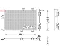 Air conditioning condenser DENSO DCN20038 OPEL ZAFIRA A MPV (T98) 2 1999-2005