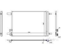 AVA Condenser VN5449D - A/C for VW Touran (2015) 1.4 TSI; Skoda Kamiq/Karoq/Superb/Fabia