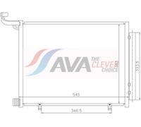 AVA Aircon Condenser FD5723D for FORD FIESTA (2017) 1.1 TI-VCT etc
