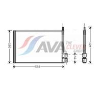 AVA Aircon Condenser FDA5328 for FORD FIESTA (2002) 1.3 etc