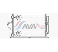 AVA Air Conditioning A/C Condenser 591mm Core Length With Dryer For Ford FD5654D