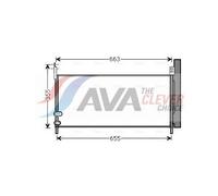 AVA Aircon Condenser TO5576D for TOYOTA AURIS (2007) AURIS 1.8 HYBRID etc