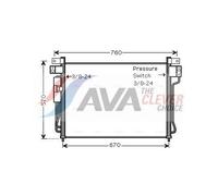 AVA Aircon Condenser DNA5299D for Nissan Navara (2005) 2.5 DCI