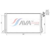 AVA Aircon Condenser VN5440D for VW SHARAN (2010) 1.4 TSI BLUEMOTION etc