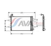 AVA Aircon Condenser SAA5007D for SEAT CORDOBA (2003) 1.9 SDI etc