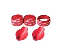 Air Conditioning Control Switch For Suzuki For JIMNY For Jimny 2019 2020 Air Conditioning Volume Navigation Knob Trim(Red five-piece set)