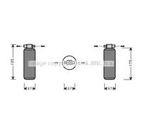 Air conditioning dryer R 12 RTD015 AVA QUALITY COOLING for RENAULT OPEL