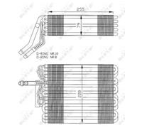 Air conditioning evaporator R 12 36025 NRF for VW SEAT