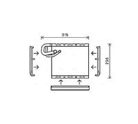 Air conditioning evaporator R 134a MSV550 AVA QUALITY COOLING for MERCEDES-BENZ
