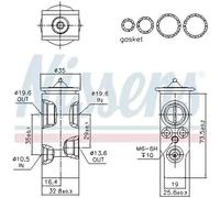 Air conditioning expansion valve R 134a 999397 NISSENS for VOLVO XC90 I S60 I
