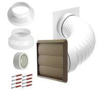 Air Conditioning External Vent Kit 4" 5" 6" 100mm 125mm 150mm Universal Exterior Wall Duct Set (Brown)