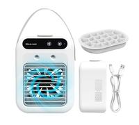 Air Conditioning Fan, Personal Climate Control - Quiet Cooling Device with 2 Adjustable Speeds and Ice Tray for Living Room Bedroom Residence Camping