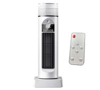Air Conditioning Fan, Tower Cooling, Bladeless Air Cooler, Quiet Oscillating Remote Control, 6-Speed Humidifier, Water Tank, White, Ideal for Bedroom, Indoor Use