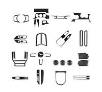 Air Conditioning Knobs Audio Circle For Mustang 2015-2020 Full Set Accessories Real Carbon Fiber Interior Part Door CD Control Panel Trim Auto