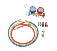 Air Conditioning Pressure Gauge, 3 Way AC Diagnostic Manifold Gauge Set for Freon Charging, Resistant, 500 PSI, with Brass and PVC Material, for Air Conditioning