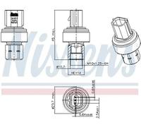 Air conditioning pressure switch 301057 NISSENS for FORD FORD USA